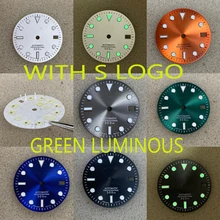 Marcador de discagem tem data 29mm dial melhoria verde luminoso skx007 e mais adequado para japonês nh35 movimento k3.05