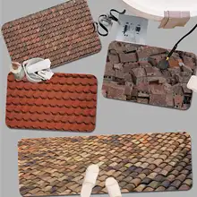 Tapis de sol en flanelle imprimé, carreaux de toit de Style chinois, décor de salle de bain, antidérapant pour salon, cuisine, paillasson de bienvenue 