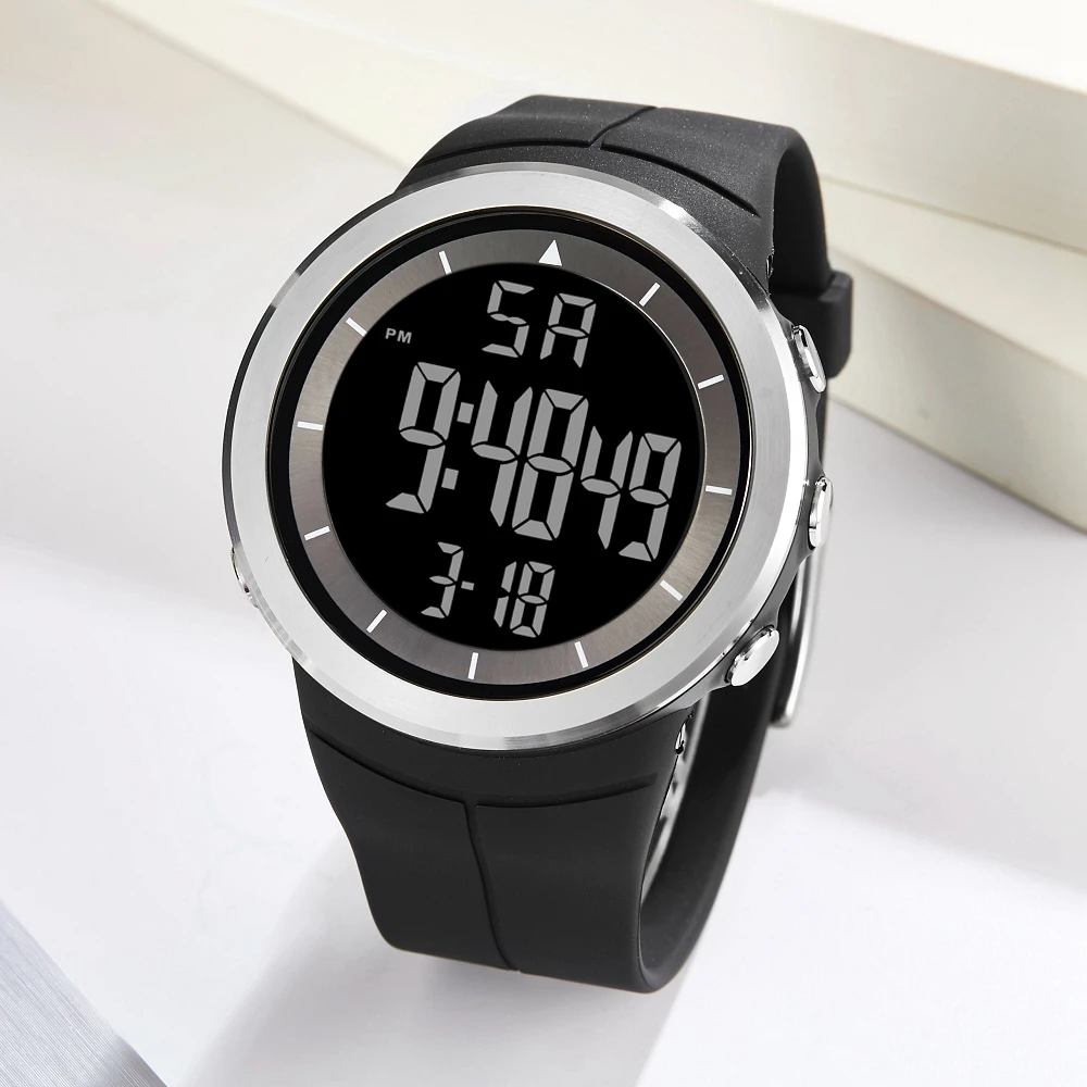 Fashion Digital Men Watches White Waterproof Outdoor Referee Sport Watch Shock Resistance Electronic Wristwatch Stopwatch Clock 2