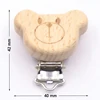 5Pcs/Lot Food Grade Beech Wooden Clip Animal Heart Shape Dummy Clip for Baby Teething Pacifier Chain Holder DIY Accesories 5