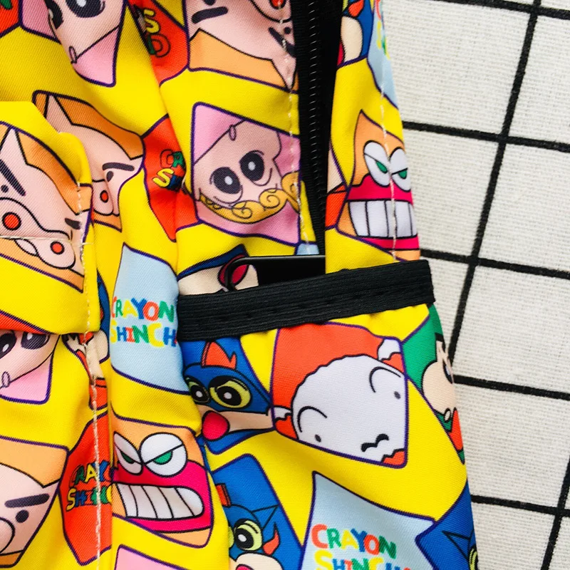 350g Cute Crayon Shin-chan Cartoon Canvas Backpack Travel Plush Kitty Bag