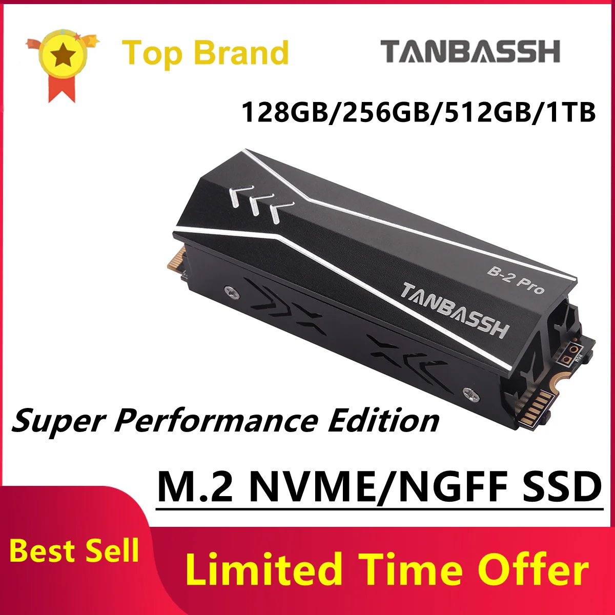 Высокопроизводительный SSD M.2 2280 NVME NGFF 128 ГБ 256 512 ТБ с радиатором B2 Pro настольный