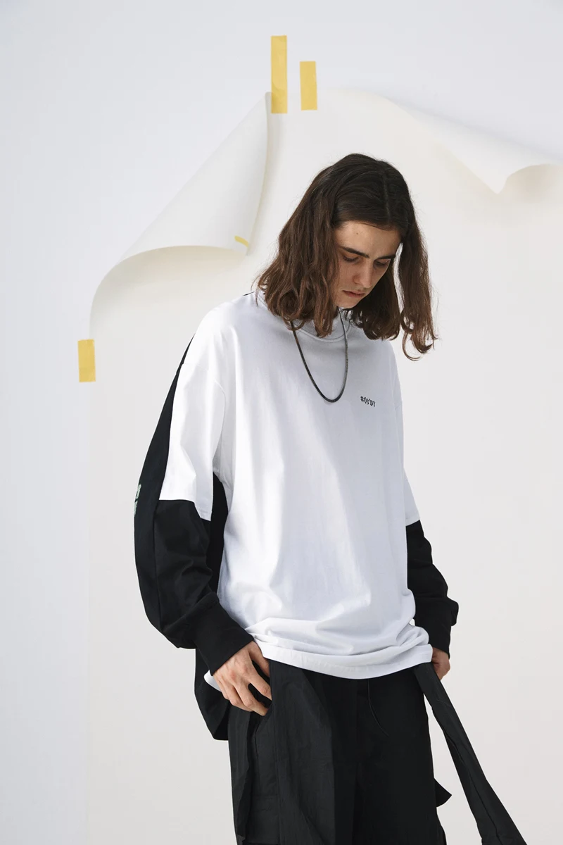 CoooColl 19FW Мужская и Женская длинная футболка в стиле хип-хоп, уличная одежда harajuku, повседневные топы, нестандартные хлопковые футболки с длинным рукавом, топы