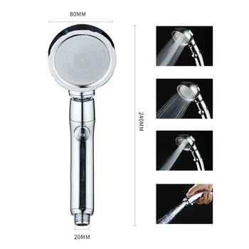 

3 In 1 High Pressure Showerhead Handheld Shower Head With ON/Off Pause Home Use