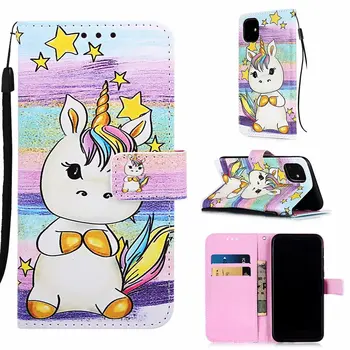 

10pcs/lot For Iphone 11 Pro Cartoon Pattern wallet PU Leather+TPU Cover Case with card slot For Iphone 11 For Iphone 11 Pro Max