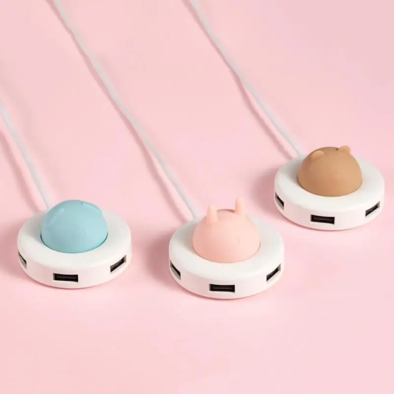 USB C концентратор Тип C USB 2,0 разветвитель несколько USB расширитель 4 порта концентратор с милым нажатием стильный светильник для портативных ПК