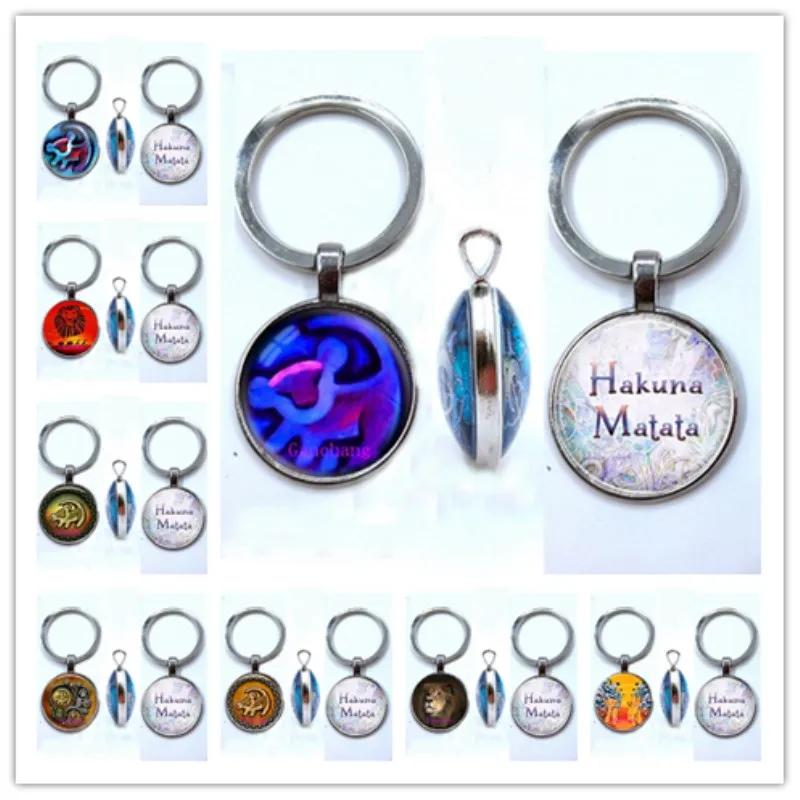 

King Simba double-sided keychain pendant Hakuna Matata keychain Simba Lion double-sided keychain