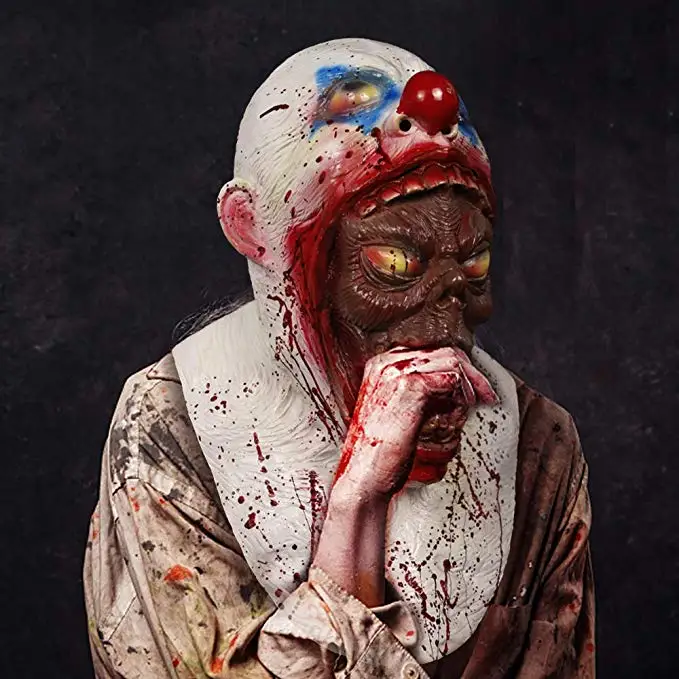 Molezu страшный клоун резиновая маска паразит кулофобия Клоун Маска Хэллоуин костюм Вечерние Маски