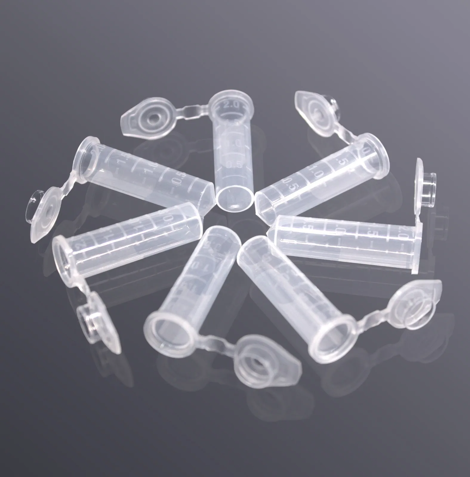 Labselect 2ml Clear Plastic Vials Container Snap Cap Centrifuge Tubes Vials Sample Lab Container No DNA, no RNase