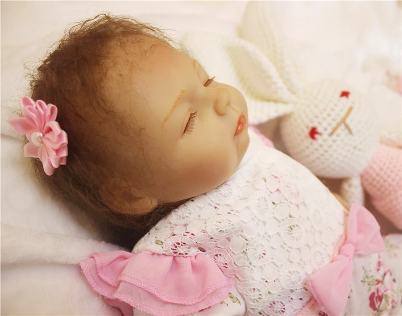 Мягкие reborn baby силиконовые куклы 1" 48 см bebes младенец получивший новую жизнь девочка как новорожденная Интерактивная кукла-Пупс Спящая кукла, подарок для девочки