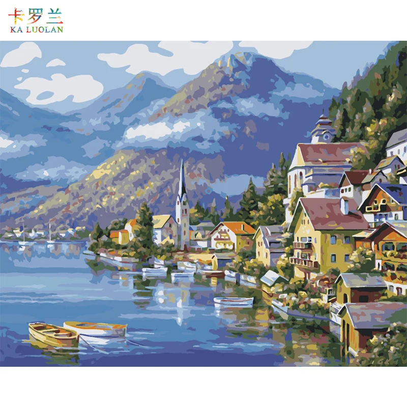 Frameless picture on wall acrylic painting by numbers drawing unique gift coloring 40X50CM | Дом и сад