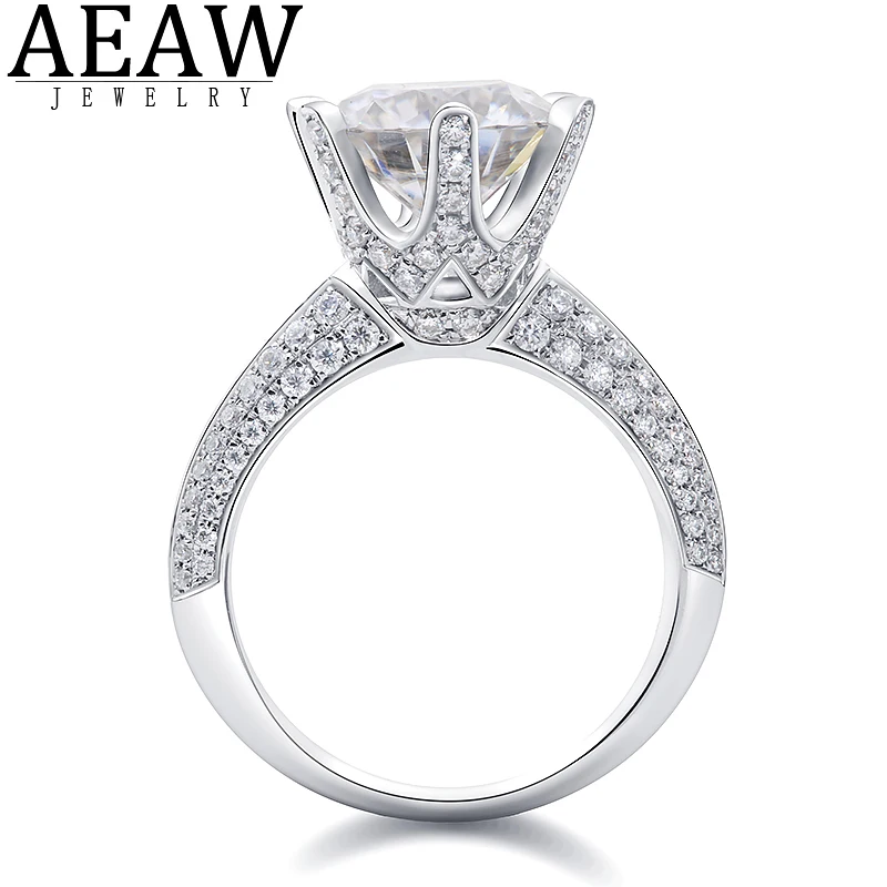 

AEAW 14K White Gold Ring 3ct Moissanite Diamond Ring Party Engagemen Anniversary jewelry Ring WIth GRA