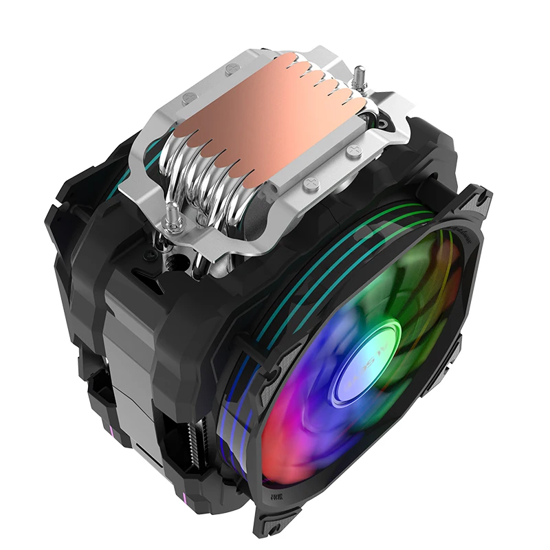 Alseye Cpu Cooler Rgb 120 mm Pwm Cooler 6heat-pipe para Intel Lga1200 Cobertura Superior Iluminação Temperatura Display Rgb Cpu Cooler para pc Ventiladores e resfriadores - Imagem 3