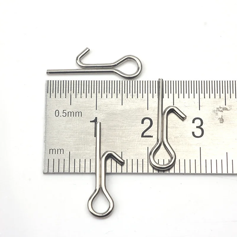 50-100pcs/lot Assist soft fishing lures bait Stinger Spike Hook treble hook Connecting Pins Needle Fixed Lock Accessories Tools