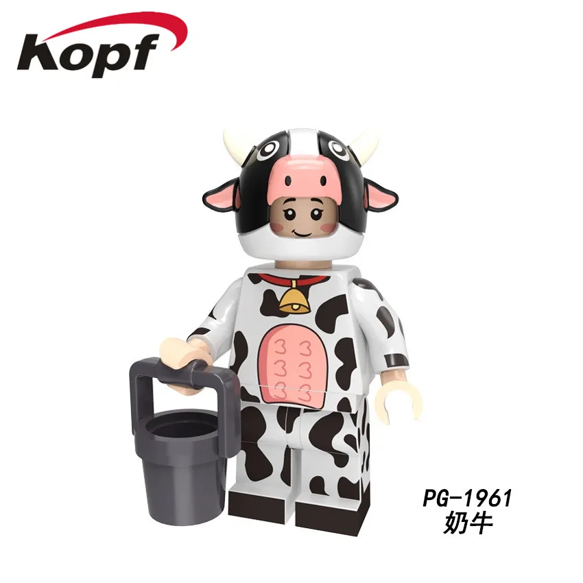 PG1961 50Pcs No Box 50 шт. строительные блоки насосные серии кирпичи фигурки коровы Слон Лось лысый орел Единорог паук коала для детей игрушки PG8224 - Color: PG1961 50Pcs No Box