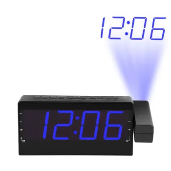 

Digital Radio Alarm Clock Projection Snooze Timer Temperature LED Display USB Charge Cable Table Wall FM Radio Clock zh1