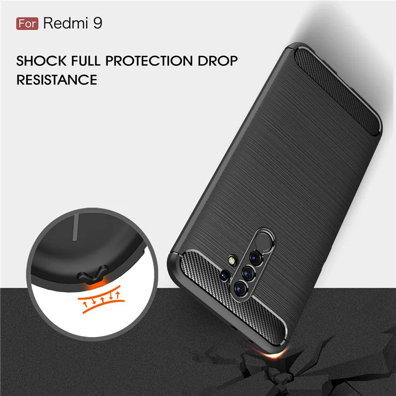 Чехол из углеродного волокна для Xiaomi Redmi 9 6 53 дюйма 360 чехол с полной защитой Note S