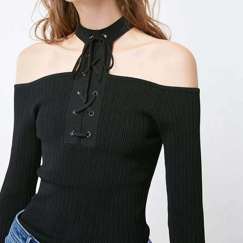 Vero Moda женская с открытыми плечами спереди на шнуровке облегающая трикотажная | 319124502
