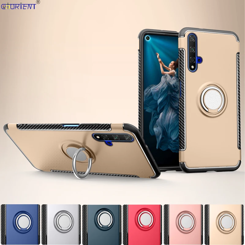 

Fitted Phone Case for Huawei Honor 20 Pro Honor20 Metal Ring Hybrid Armor Cover YAL-L21 YAL-L41 Stand Bumper Cases YAL L21 L41