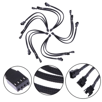 

Sleeved 1 To 3 4-Pin Extension Cable 1 to 3 ways 4-pins CPU PWM Case Cooling Fan Splitter Hub Power Fan-out Adapter Cable 1pcs