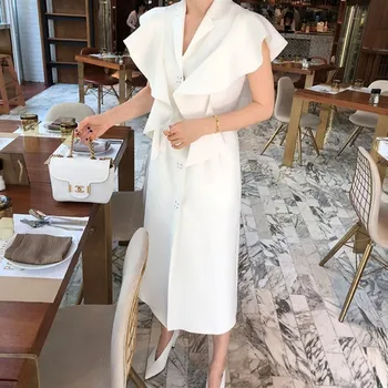 

TVVOVVIN 2019 Spring Autumn New Pattern V- Collar Short Sleeve Single Breasted Patchwork Ruffles Vintage Vest Women F224