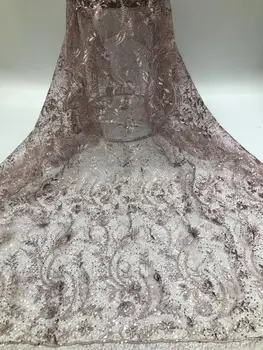 

stock 5yards/bag Embroidery sequin plant pattern fashion classic fabric for wedding dress design HENGX103#