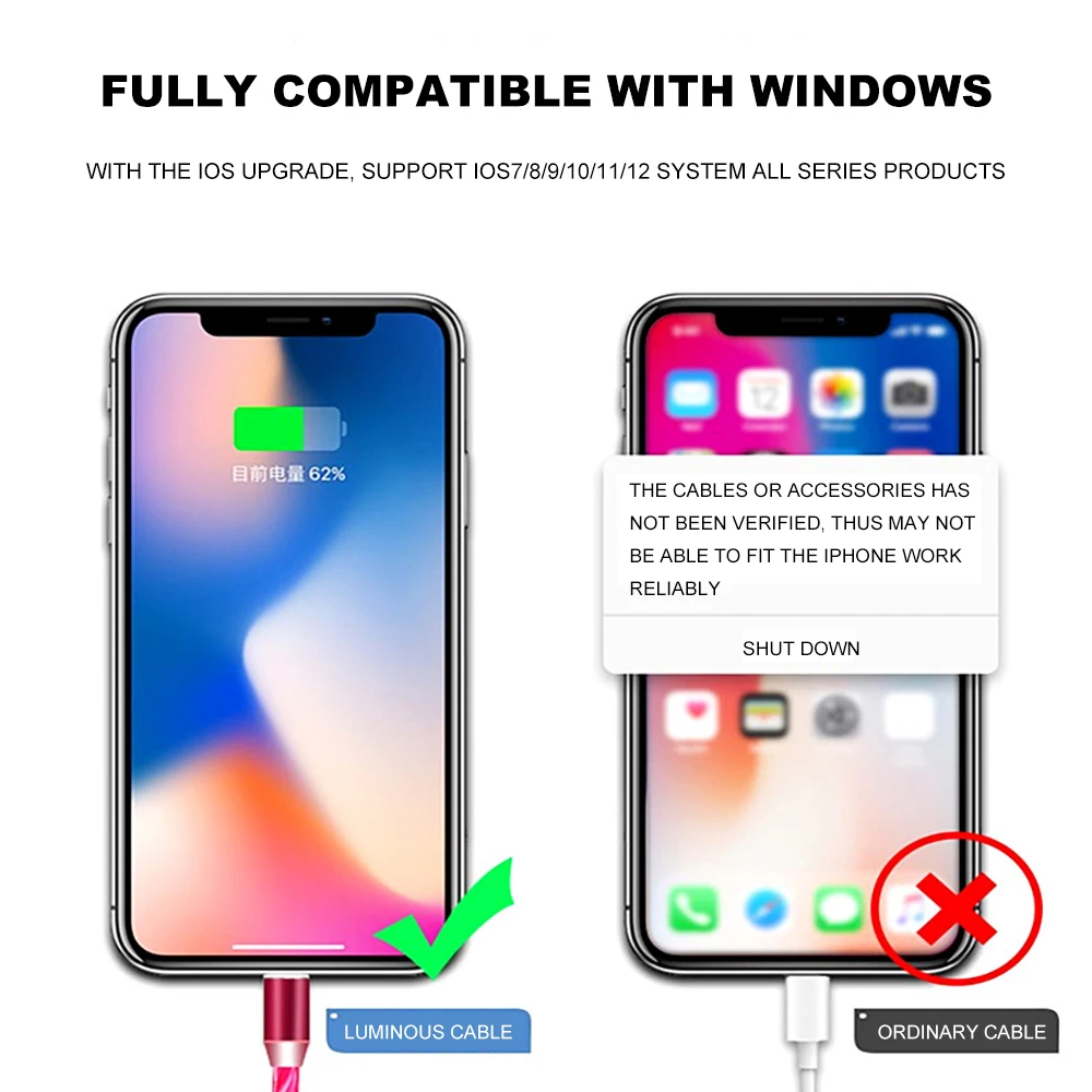 Vanniso 2 м магнит микро Usb кабель зарядный провод для iphone X 11 Xiaomi mi8 9t redmi note 7 samsung type C зарядное устройство светящийся шнур