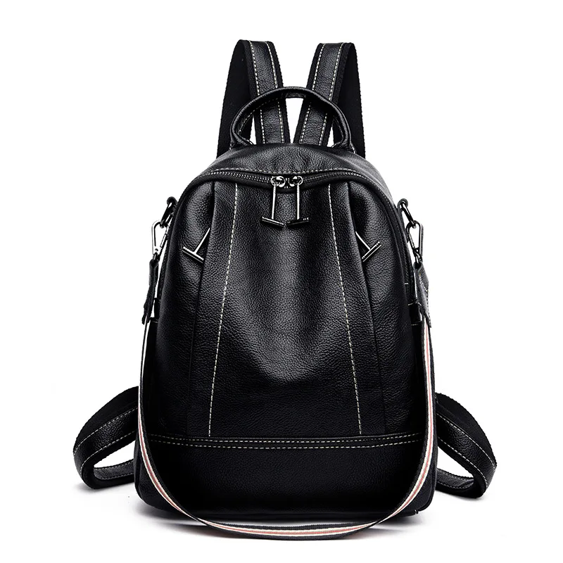 

Leather Backpack Multi-functional Bag Women's 2019 Autumn And Winter New Style Korean-style Versatile Backpack Casual Simple Lea