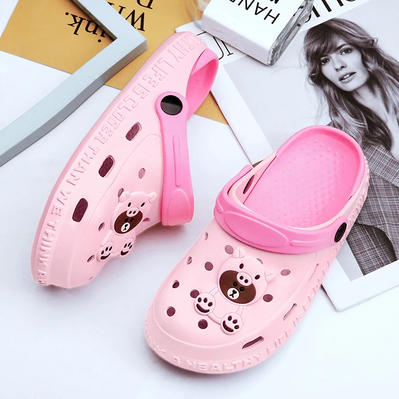 1-10y Kids Mules & Clogs Summer Boy Girl Sandals Cartoon Indoor Soft Bottom Beach Slippers Children Garden Shoes Hy21 3