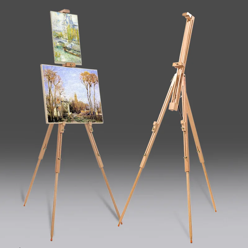 

Adjustable Artist Easel Stand Solid Beech Wood Portable Collapsible Telescopic Tripod Easel Painting Drawing Canvas Sketchbook