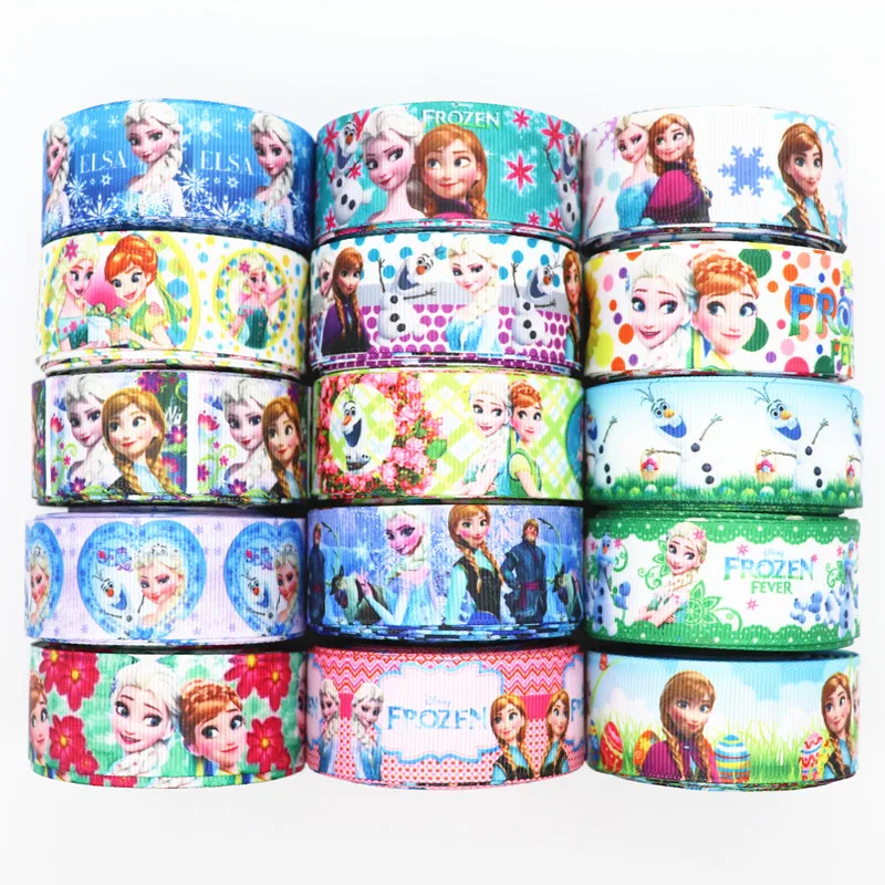 

17013012, 1'' 25mm 10 yards cartoon printed grosgrain ribbons princess ribbon diy handmade accessories