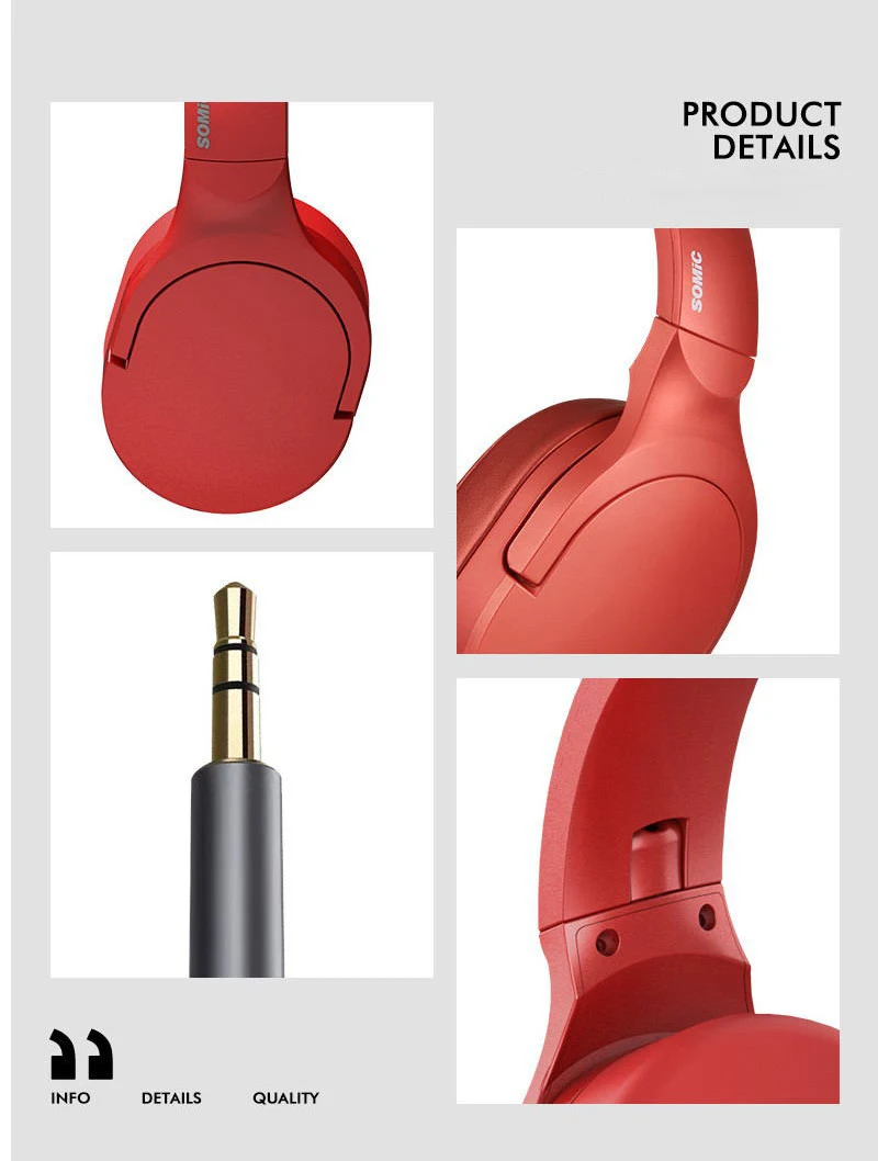 somic Sc2000 Bluetooth наушники беспроводной провод активного шумоподавления стерео 3,5 мм Hifi Aptx гарнитура CSR с микрофоном