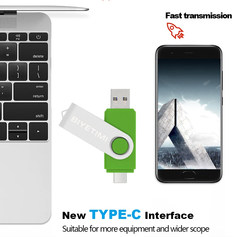 Biyetimi Type C usb flash drive 128GB OTG 2.0 64GB pen drive 32GB real capacity usb флэш-накопител memory stick for phone ＆ cPC