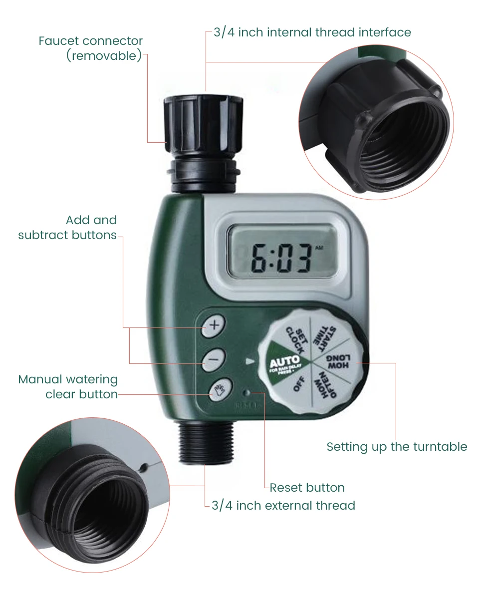 Таймер для полива сада, автоматический электронный контроллер для полива, таймер, устройство для полива, система автовоспроизведения для домашнего использования