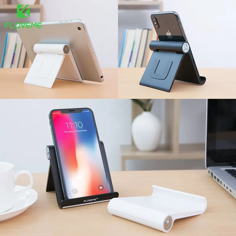 FLOVEME Mobile Phone Holder Stand For iPhone XR 8 7 Foldable Phone Stand For Samsung Galaxy 2