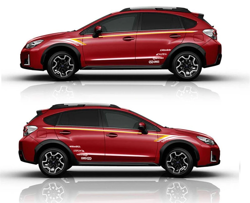 World Datong Sport Stripes Car Stickers For Subaru XV EyeSight 2.0I Mark Levinson car Both side body sport auto stickers