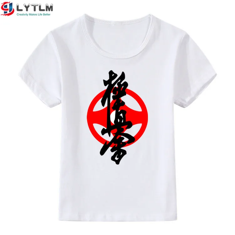 Футболка LYTLM Kyokushin Karate Oyama для мальчиков, Детские футболки в Корейском стиле для мальчиков, Детская футболка Kung Fu детская футболка Moleton Infantil - Цвет: DX White