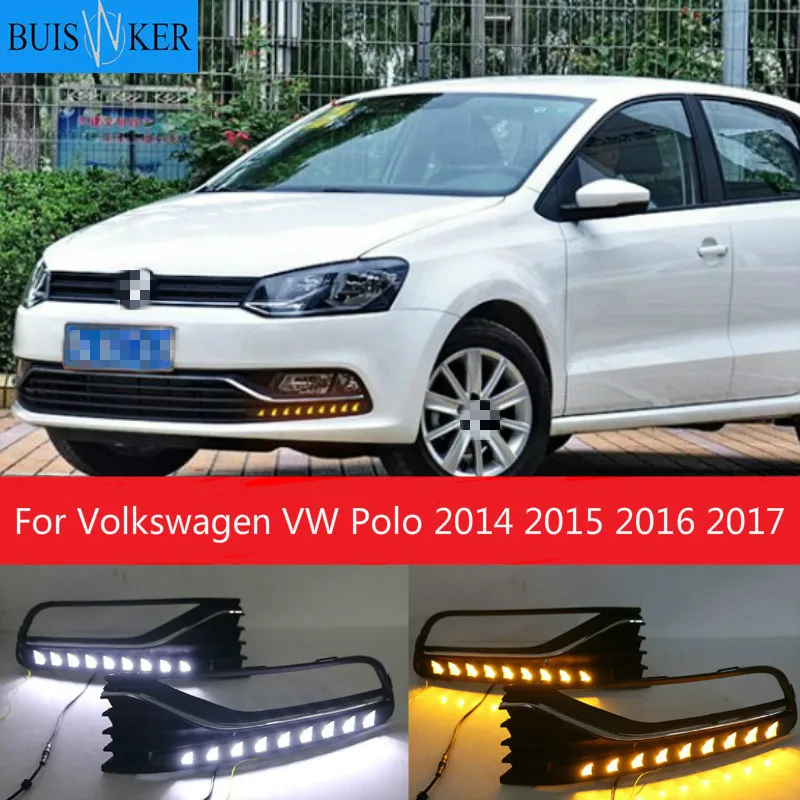 

Дневные ходовые огни, 2 шт., для Volkswagen VW Polo 2014, 2015, 2016, 2017, противотуманные фары