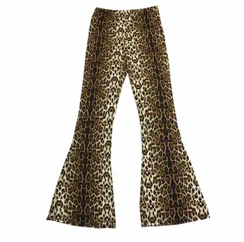 

Retro sexy leopard slim elastic high waist micro flared pants female 2020 spring casual long trousers r902