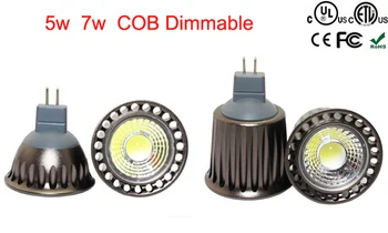 

20pcs/lot High Power Dimmable GU10 MR16 E27 5w 7w Cob LED Spotlight LED bulbs AC85-265V DC12V Indoor soft light