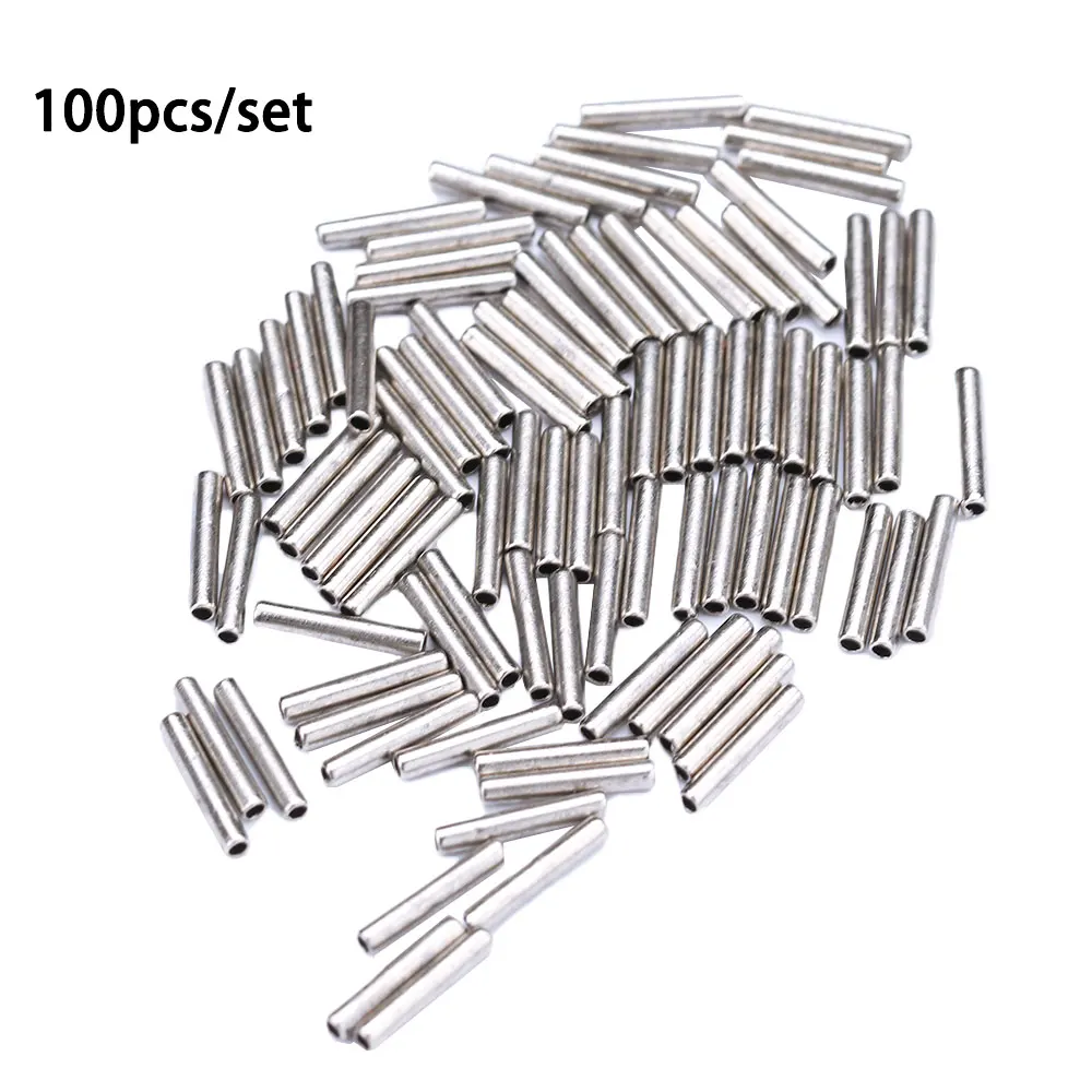 Fishing Tools Fishing Accessories Fishing Tool Fishing Line Connectors Cable Crimps Sleeves Fishing Hook Tube Fishing Tackle 100Pcs Black Round Copper Fishing Tube Fishing Tool Wire Pipe Crimp Sleeves Connector Line Accessories Tools