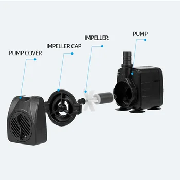 

Hot 1.4/1.5 M 10/15w Ultra-quiet Led Water Pump 4 Led Light Fountain For Aquarium Aquarium Air Pump Aquarium Accessories