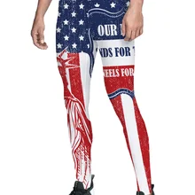 Тема Дня независимости наша семья представляет флаг и на коленях крест американский флаг Украшенные узоры брюки для мужчин