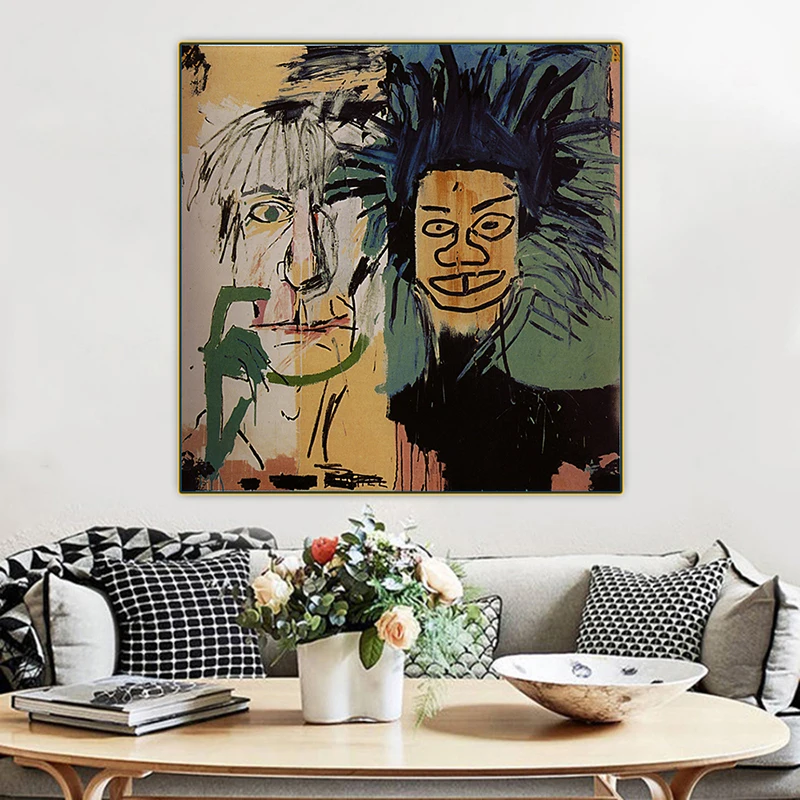 Two Heads by Jean-Michel Basquiat Printed on Canvas • CanvasPaintArt