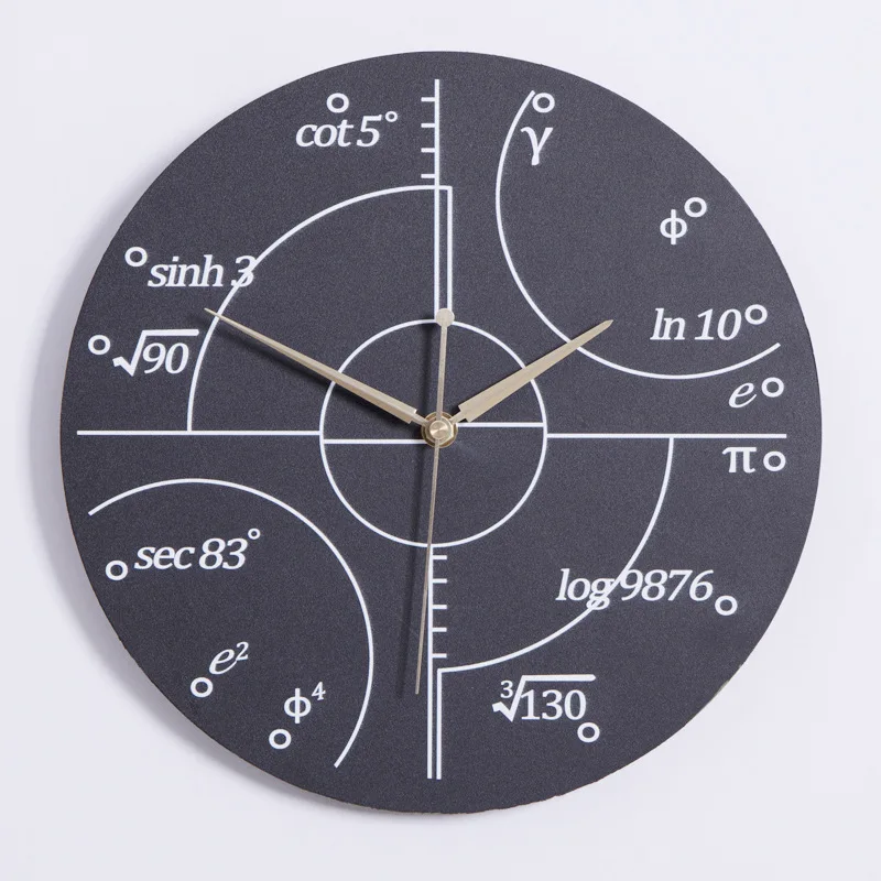 Креативные математические 3D настенные часы современный дизайн декоративный спальня математическая формула Деревянные Часы настенные домашние декоративные часы 12 дюймов - Цвет: 1