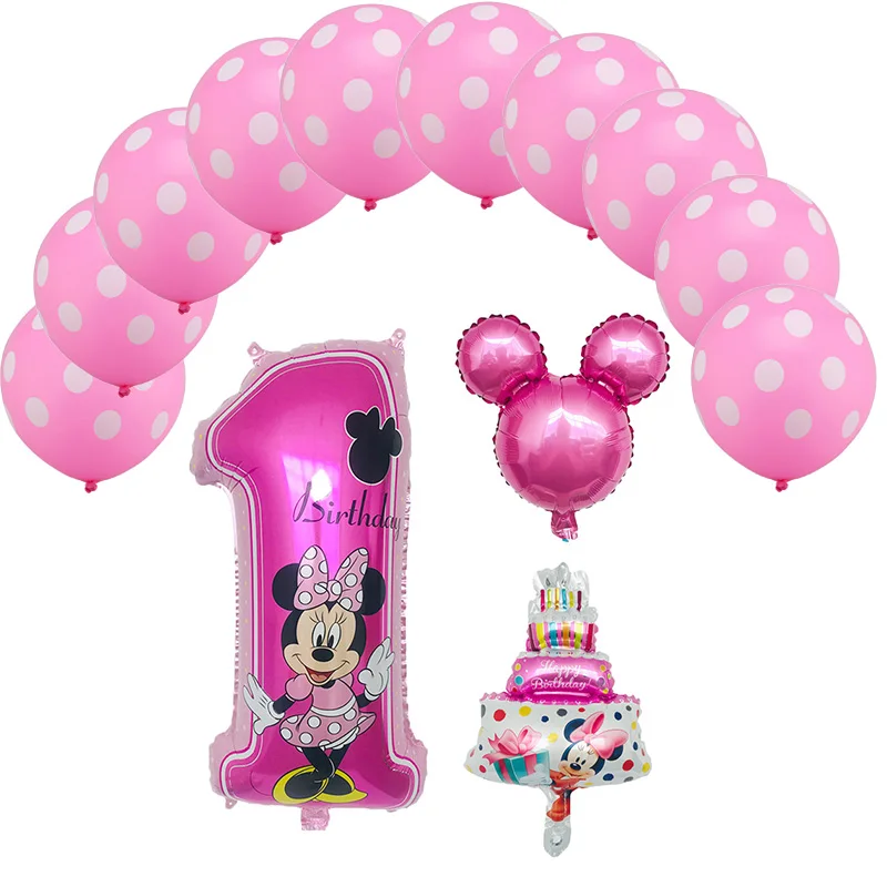 pink-5pcs 13 шт. Микки Мышь тема вечерние Микки и Минни Маус серии комплект шаров globos День Святого Валентина день детей день рождения вечерние украшения Дети воздушные шары - Цвет: pink-5pcs