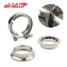 Горячая хомут шланга из нержавеющей стали 304 фланцевый зажим V образный в американском стиле трубопровод обруч выхлопная труба автомобиля только