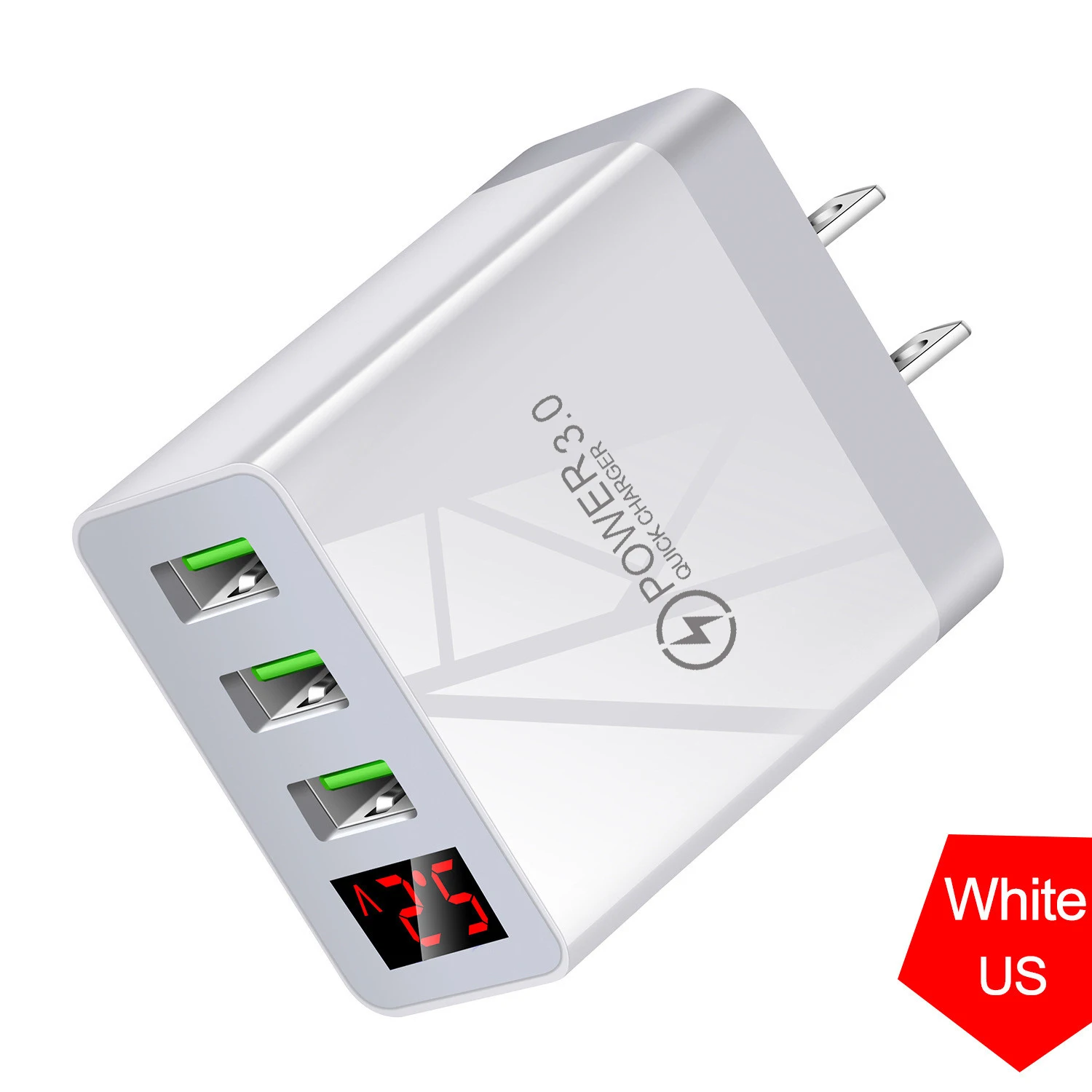 Quick charge 3.0 USB Charger for iPhone 12 pro 11 Xiaomi Samsung Huawei 5V 3A Digital Display Fast Charging Wall Phone Charger usb c 61w Chargers