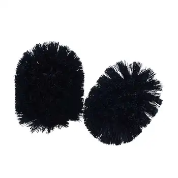 

Replacement Spare Bathroom Accessory Plain Plastic Toilet Cleaning Brushes Head Holders Black (2x Black Heads)