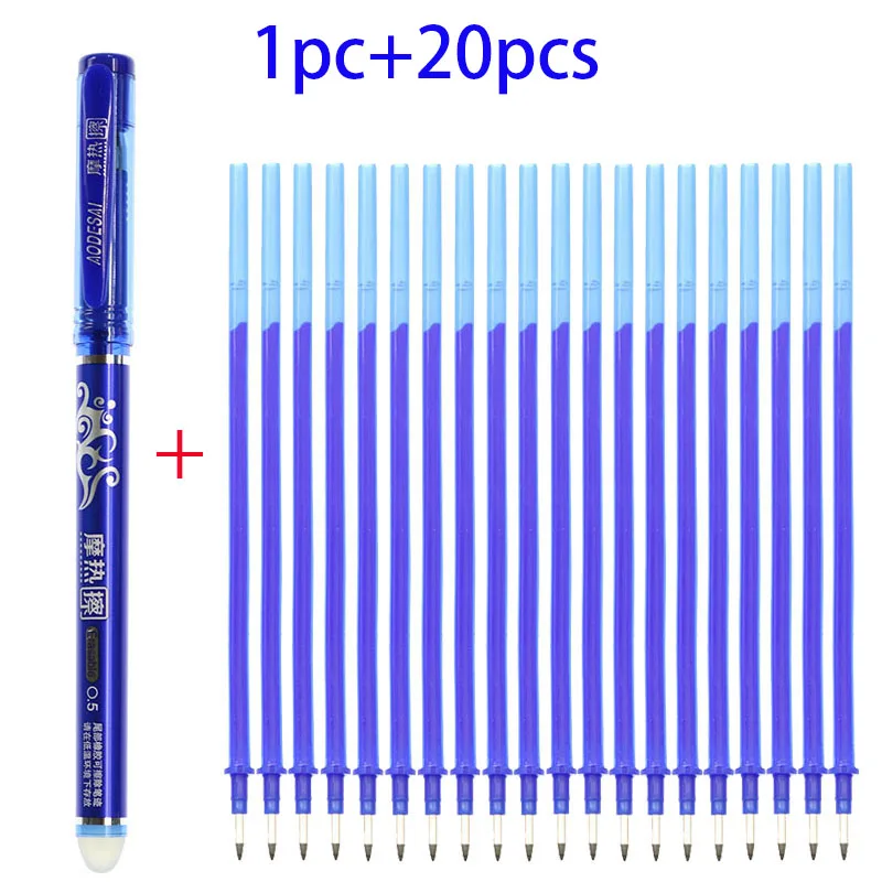 

Students Use Magic Erasable Pen And Refill Blue Replaceable Pen Stationery Pen Gel Pen 0.5 Mm Letter Pen Tip Bullet High Quality